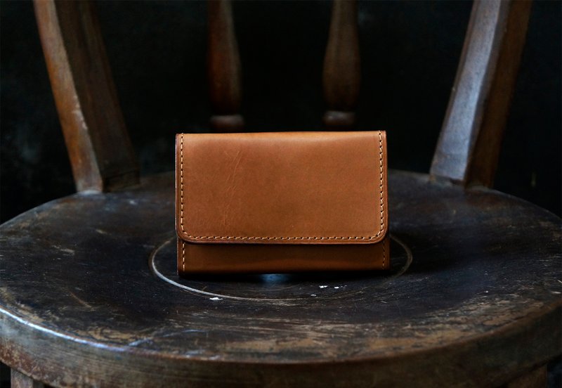 【新系列】多层卡夹 Card Case 顶级牛皮 简约 定制化刻字 - 名片夹/名片盒 - 真皮 咖啡色