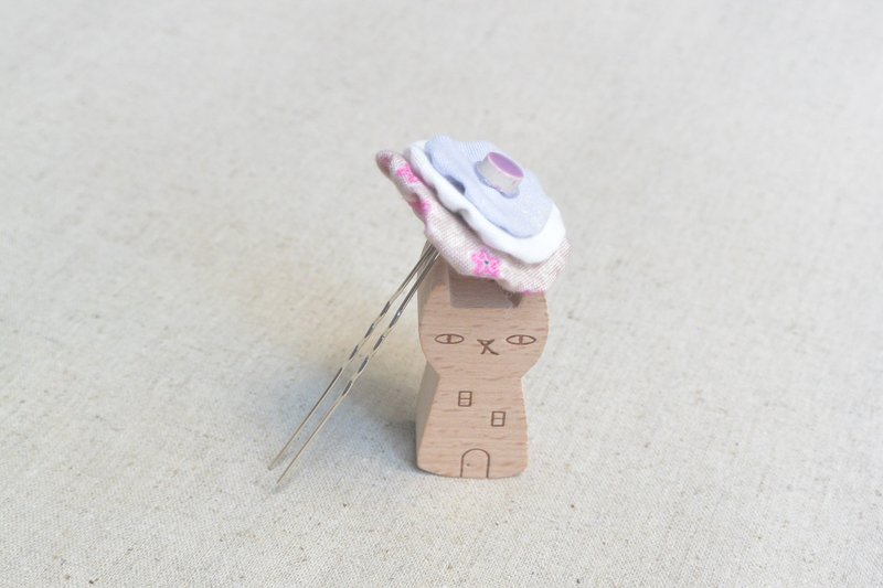 圆圆发簪 - 小紫 - 发饰 - 棉．麻 紫色