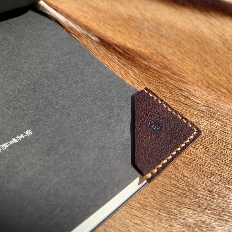 页角夹 - 书签 - 真皮 咖啡色