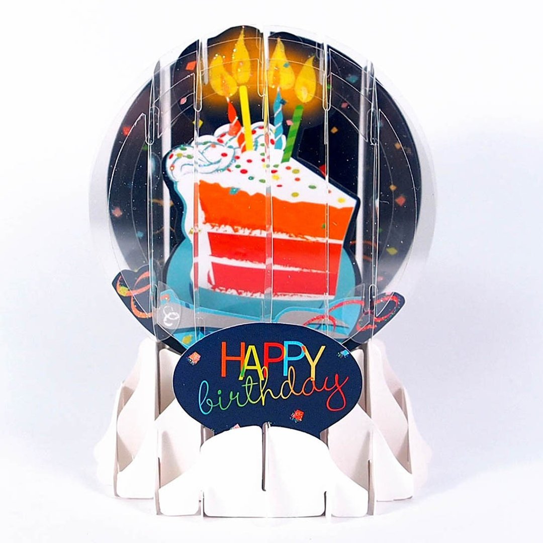 雪球卡-生日大蛋糕【Up With Paper-立体卡片 生日祝福】 - 卡片/明信片 - 纸 黑色