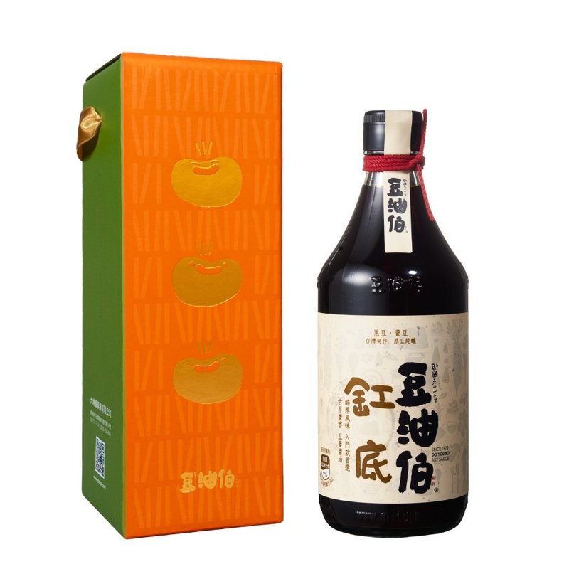 【豆油伯】缸底酿造酱油500ml 礼盒(送礼自用皆宜) - 酱料/调味料 - 玻璃 