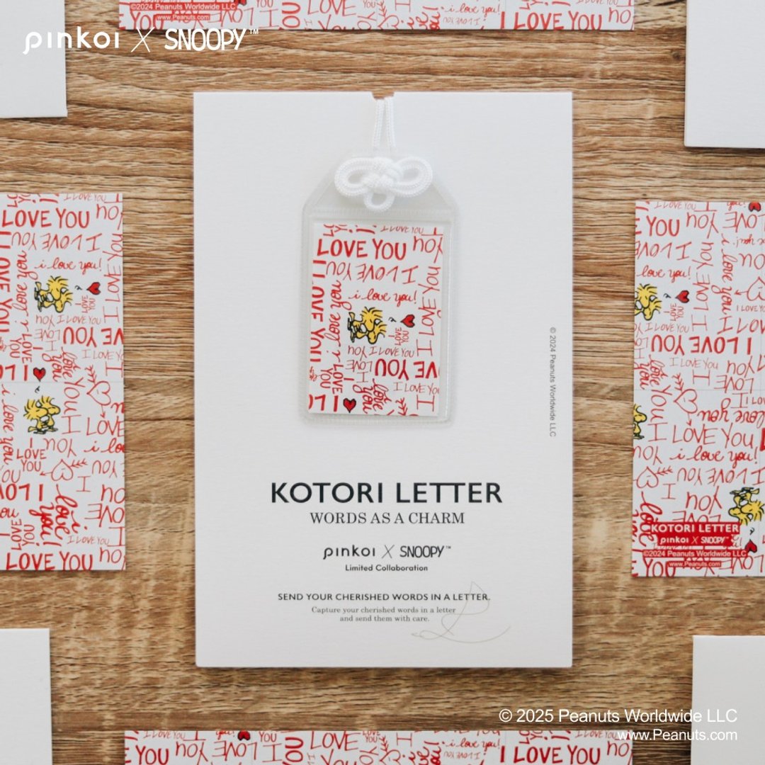 【Pinkoi x SNOOPY】SNOOPY × KOTORI LETTER (御守信) 红色款 - 卡片/明信片 - 纸 