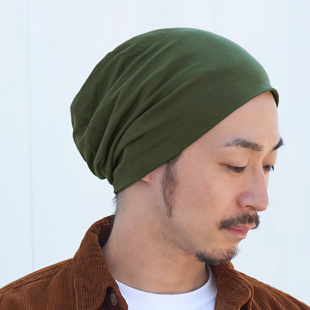 嫘萦加大版毛帽 56-65cm 大头围宽松帽 - 帽子 - 其他人造纤维 绿色
