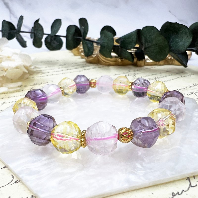 【亚特兰提斯】切面白水晶 · 黄水晶 · 紫水晶手链 - 手链/手环 - 水晶 