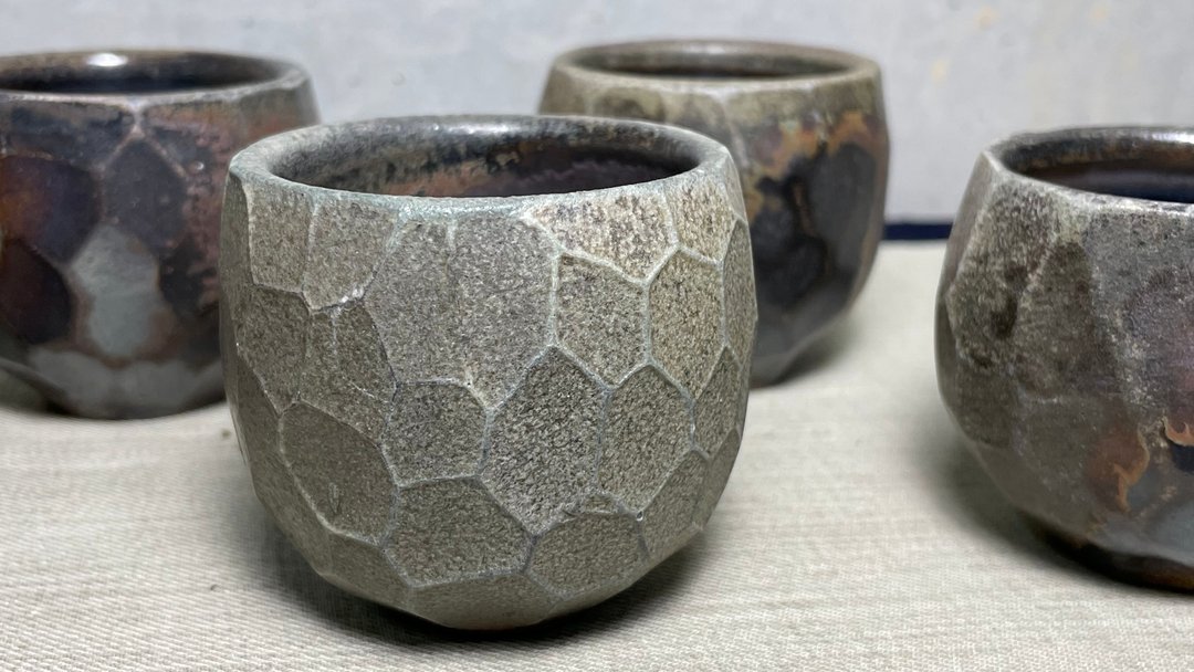 切面/茶杯/5杯为一组/柴烧/落灰/手工/杨博戎 - 茶具/茶杯 - 陶 