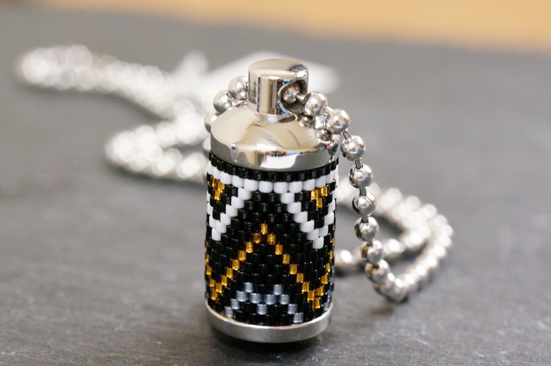 手织日本 Aiko Bead 配 316不锈钢香薰瓶 / 香水瓶项链 AB-17 - 项链 - 不锈钢 多色