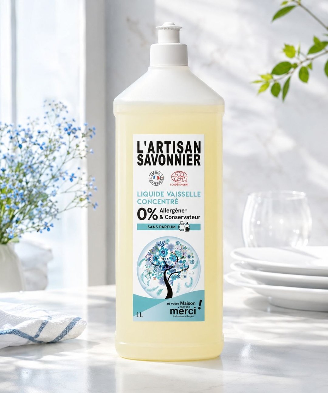 L'Artisan Savonnier 法国舒洗有机浓缩精油洗碗精 1000ml - 碗盘清洁 - 浓缩/萃取物 黄色