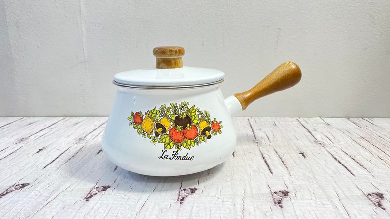 法式火锅锅复古花卉珐琅白色平底锅 Corning Ware Spice of Life - 锅具/烤盘 - 其他材质 白色