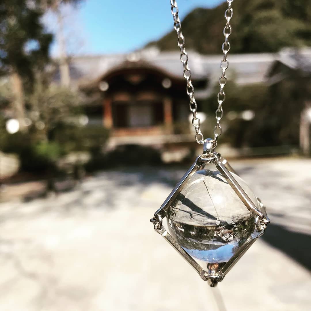 25mm 白水晶 水晶球 项链 纯银 水晶颈链 中性饰品 简约 男项链 - 项链 - 纯银 白色