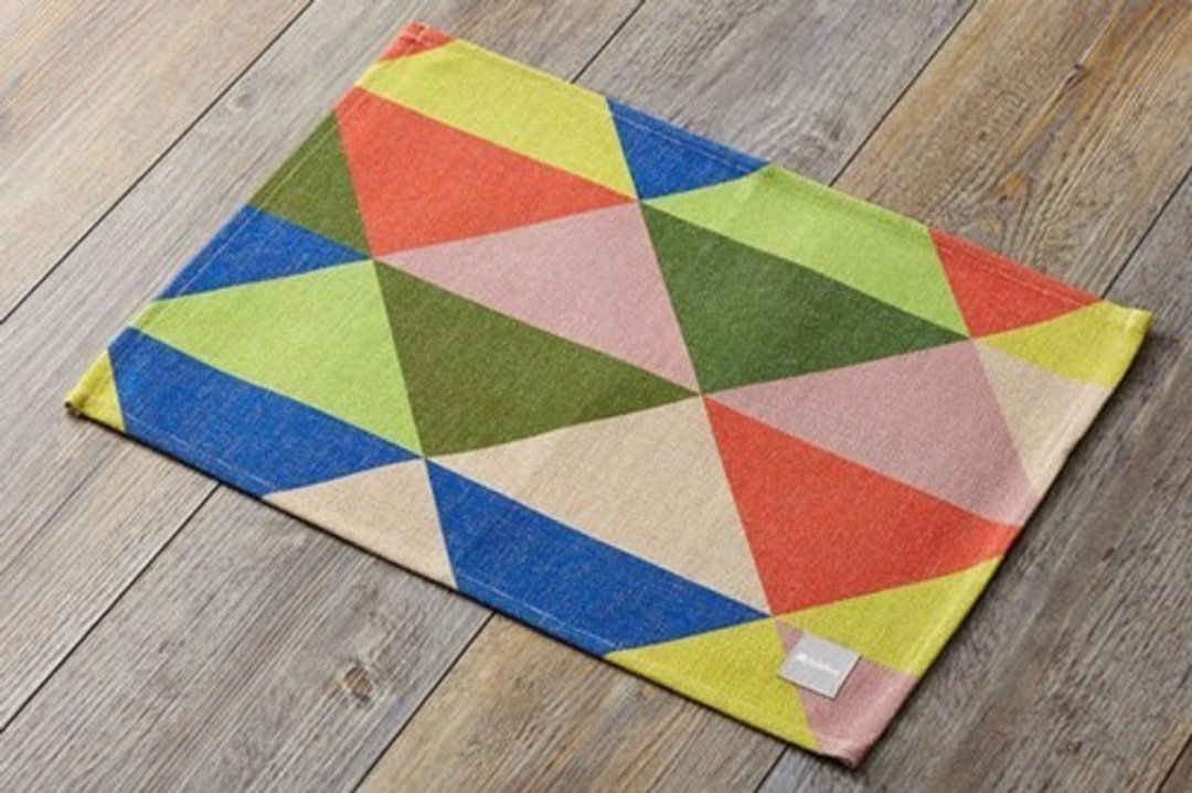 Place mat Scandinavian design Colorful diamond 2-pack Linen 45 × 32cm jubileeteatoweltt037 - 杯垫 - 棉 