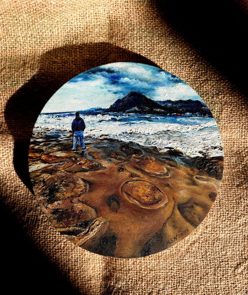 精致手绘油画  凝望海  独一无二  可定制 - 海报/装饰画/版画 - 棉．麻 多色