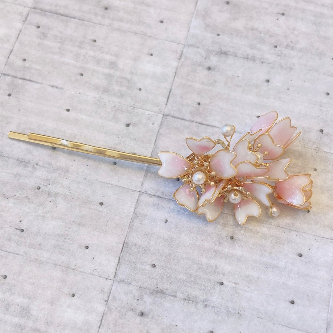 C002樱花系列─又见樱花─发夹 - 发饰 - 树脂 粉红色