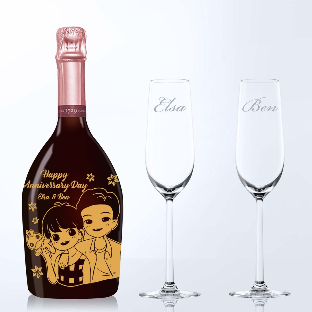 Ruinart Rosé with Engraving |瑞纳特玫瑰香槟含人像雕刻 - 酒类 - 玻璃 