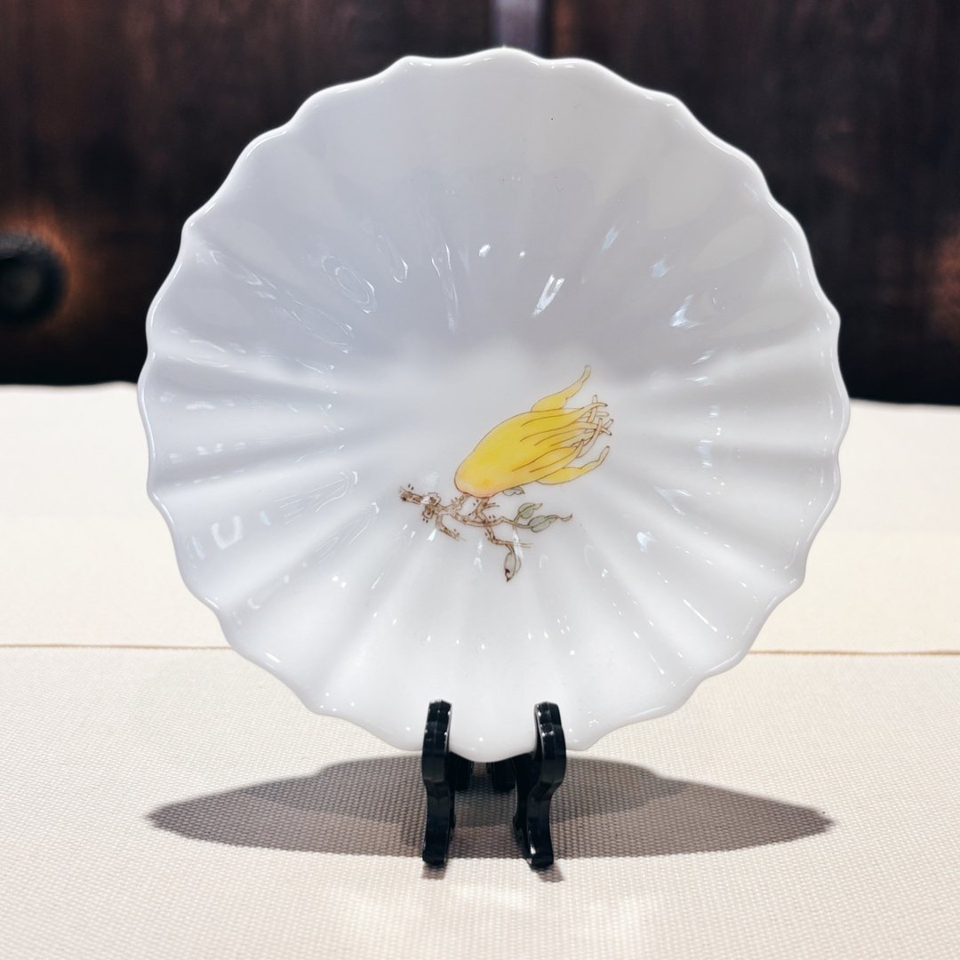 自慢监制 不言美器 釉中彩 莲花托 盘 壶承 - 茶具/茶杯 - 瓷 