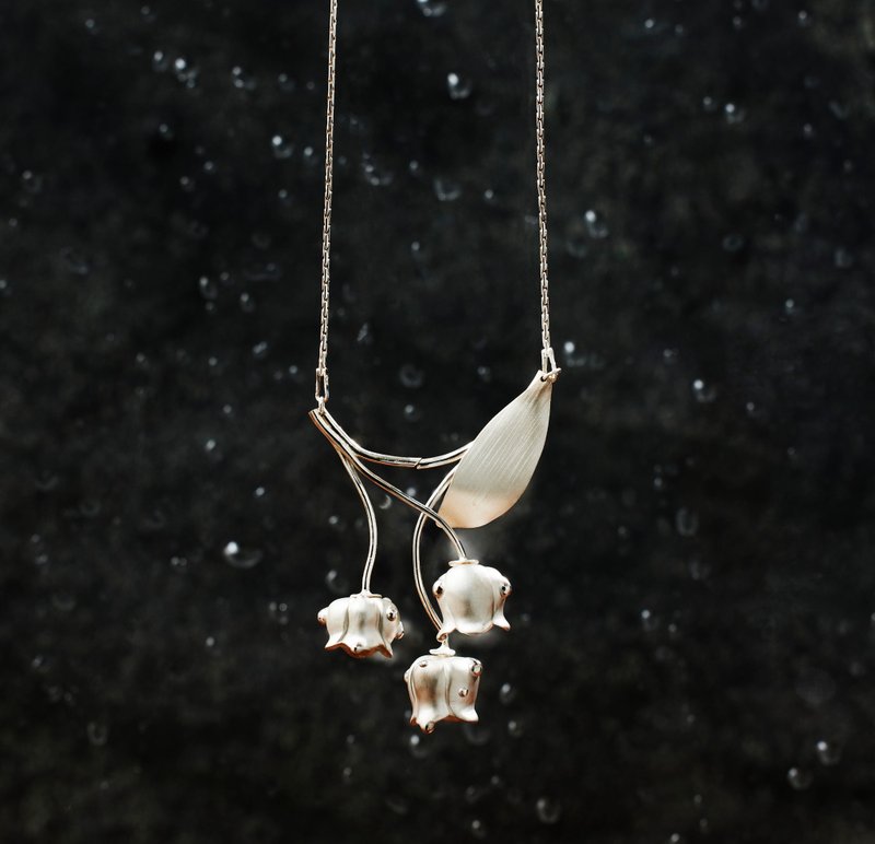 水滴 铃兰 925纯银项链 - 项链 - 银 