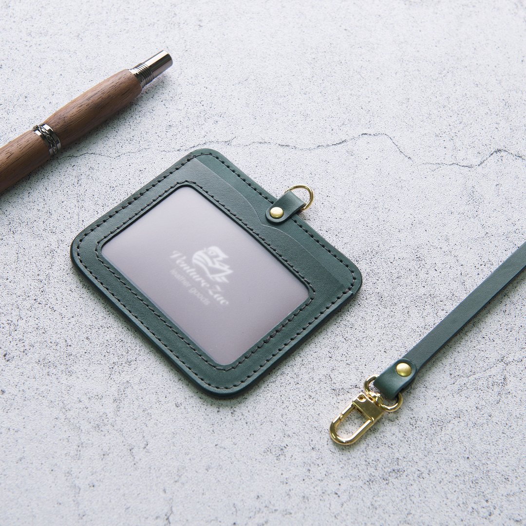 横式证件夹ID Card Holder / 墨绿Dark Green / 免费刻字 - 证件套/卡套 - 真皮 