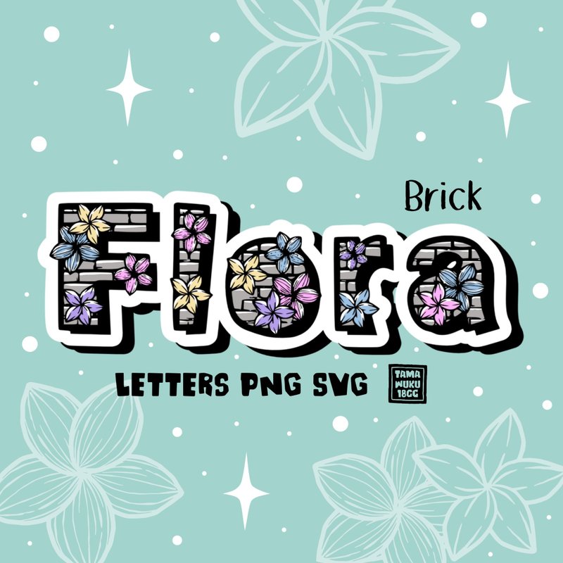 植物区系砖字母 PNG SVG - 其他数码商品 - 其他材质 