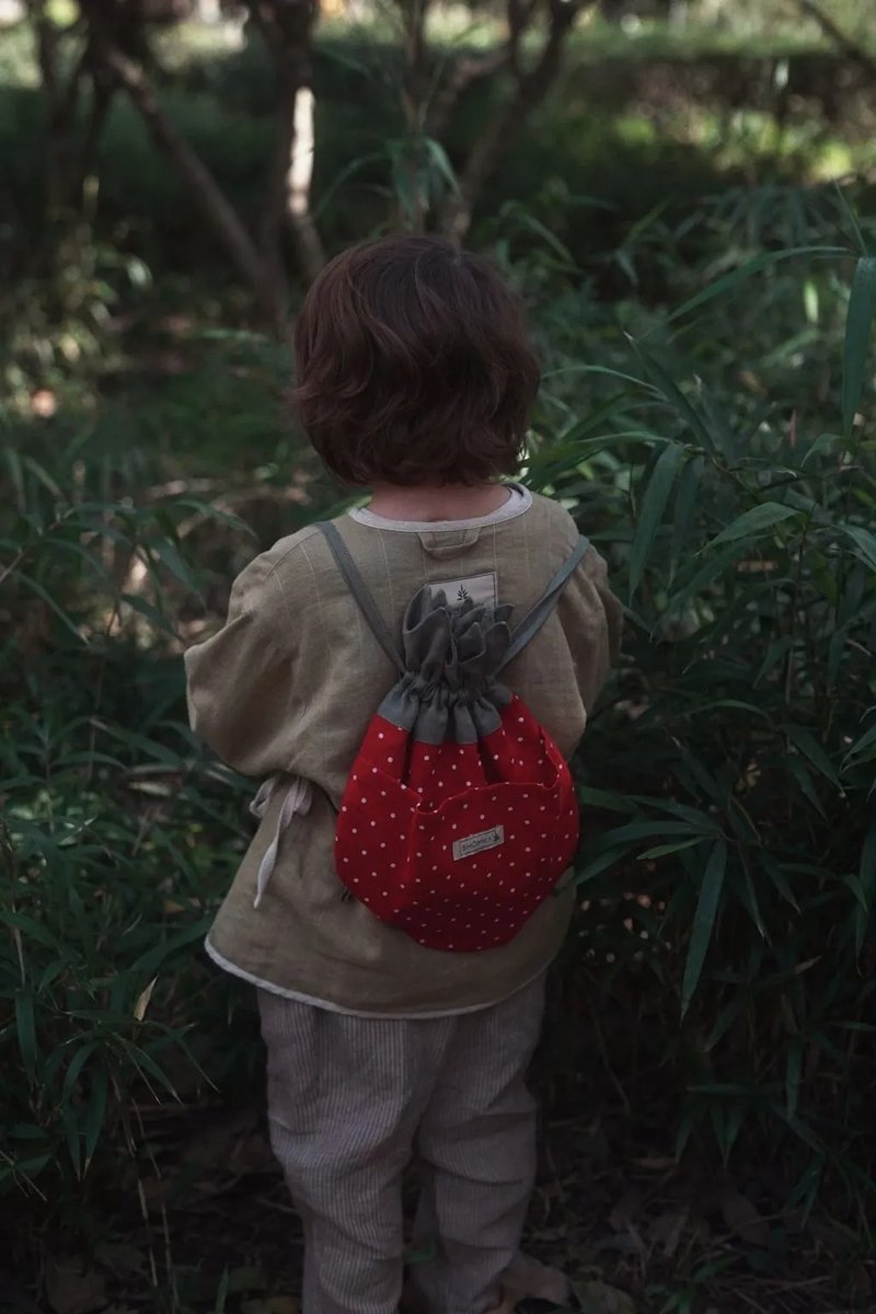 蔬果亚麻小背包 - 背包/袋子 - 亚麻 红色