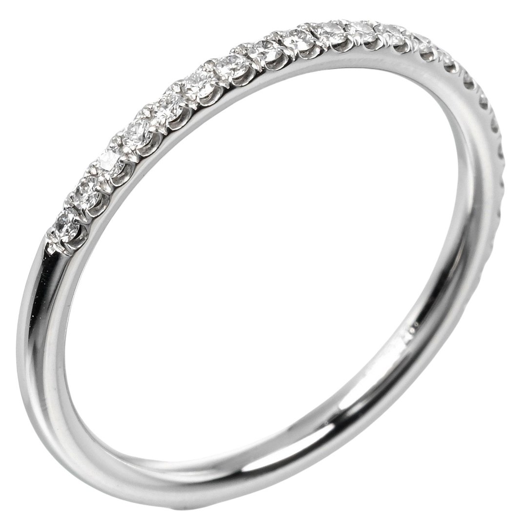 【日本直送】Harry Winston Micro Pave Band Small 8.5号 戒指 Half Eternity Pt950 铂金 钻石 【二手】A级 - 戒指 - 贵金属 银色
