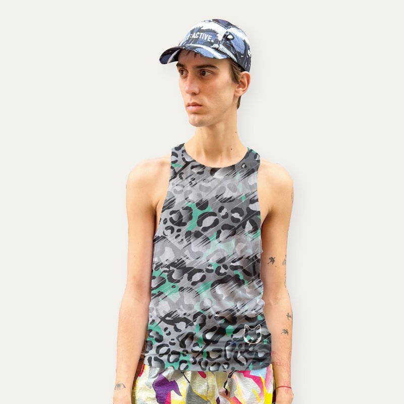 URBANJUNGLE系列 专业户外竞赛运动超轻量透气快干设计感环保背心 - 男装运动衣 - 环保材料 黑色