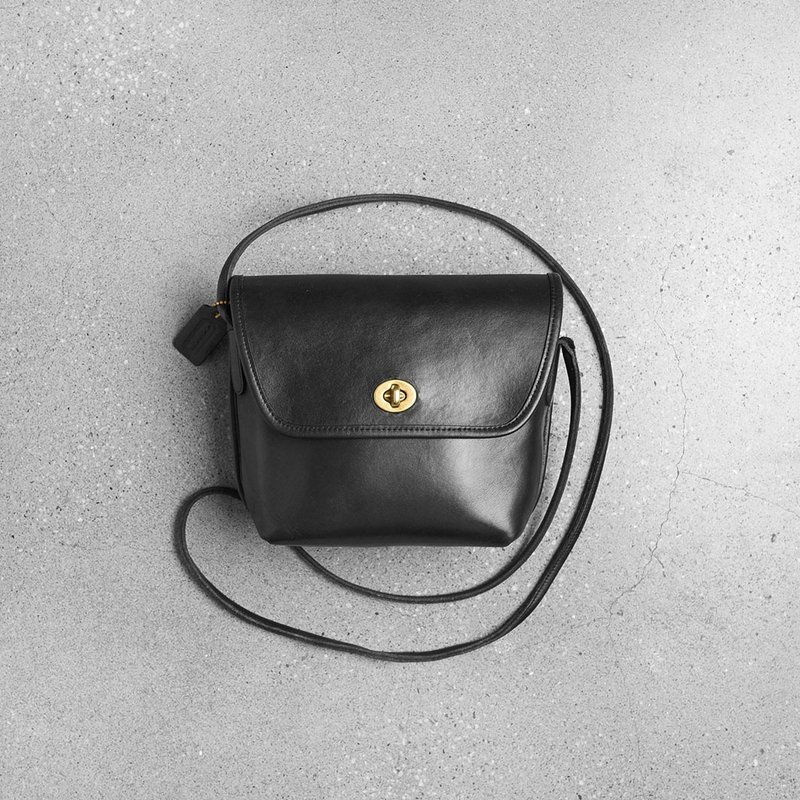 Coach 古董斜肩包 / Vintage 古着 - 侧背包/斜挎包 - 真皮 黑色