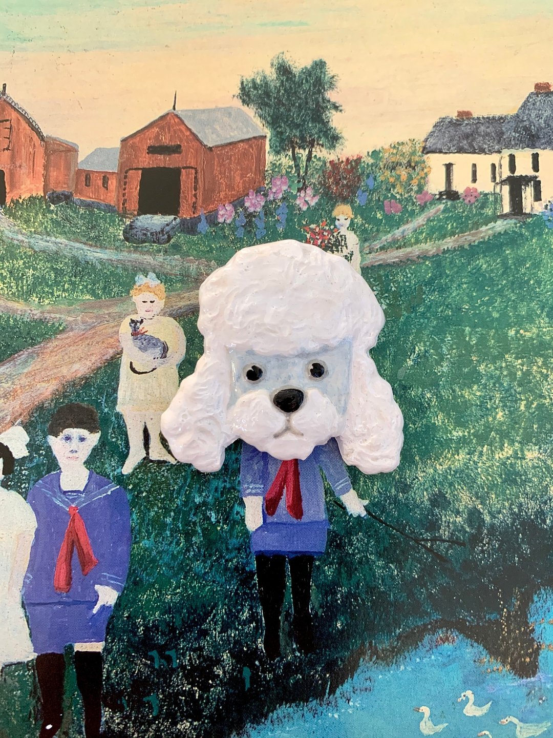 Ceramic Poodle Brooch - 胸针 - 陶 白色