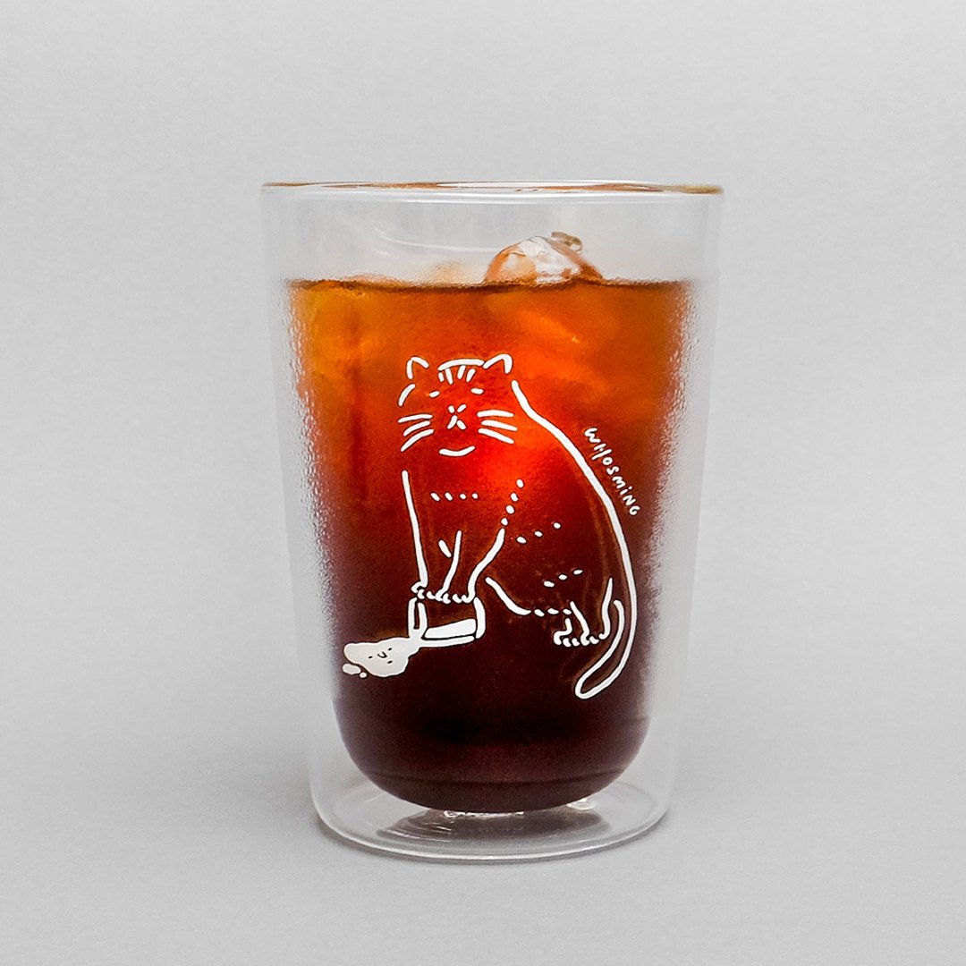 WHOSMiNG × FUSHIMA 双层玻璃杯 - CAT - 玻璃杯 - 玻璃 白色