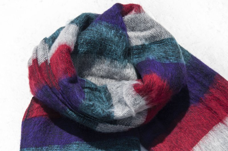 纯羊毛披巾/针织围巾/针织披巾/盖毯/纯羊毛围巾/羊毛披巾-南美洲 - 围巾/披肩 - 羊毛 多色