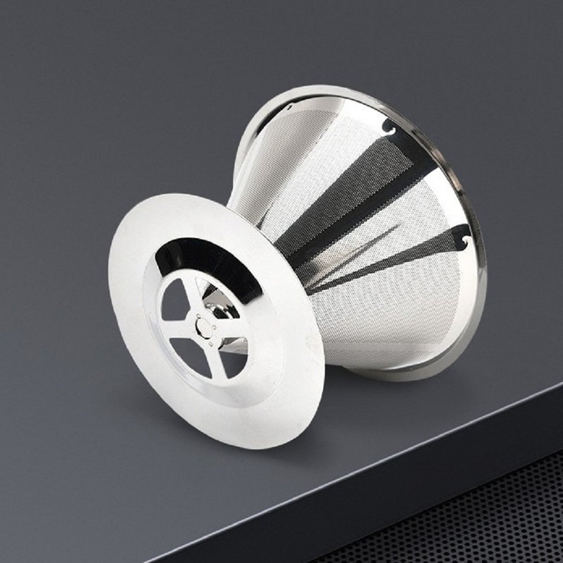 GELLIS加厚28.5%11.35cm单孔分流300目免滤纸防烫304双层咖啡滤网 - 厨房用具 - 不锈钢 银色