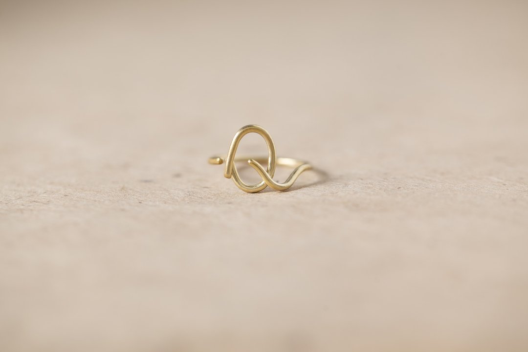 ChatterRing Q-T brass ring - 戒指 - 纯银 金色