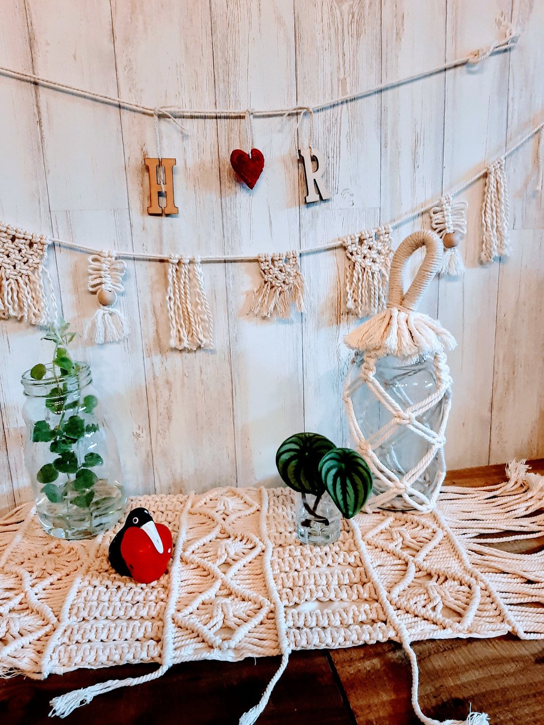 Mini Macrame Garland / Banner - 墙贴/壁贴 - 棉 白色