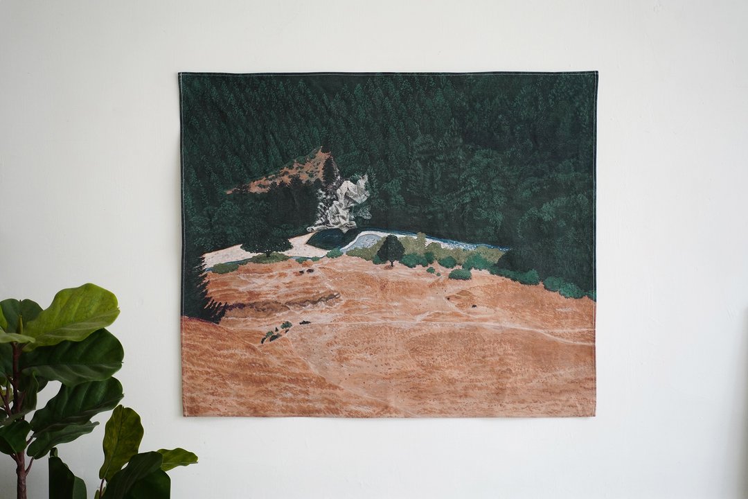 台湾山挂布 - 叹息湾 83x70 cm - 海报/装饰画/版画 - 棉 绿色