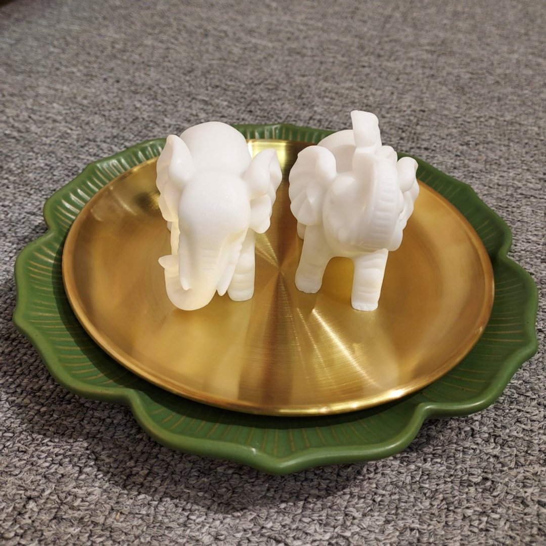 汉白玉吸水象 - 吸四面八方之财 - 摆饰 - 玉石 