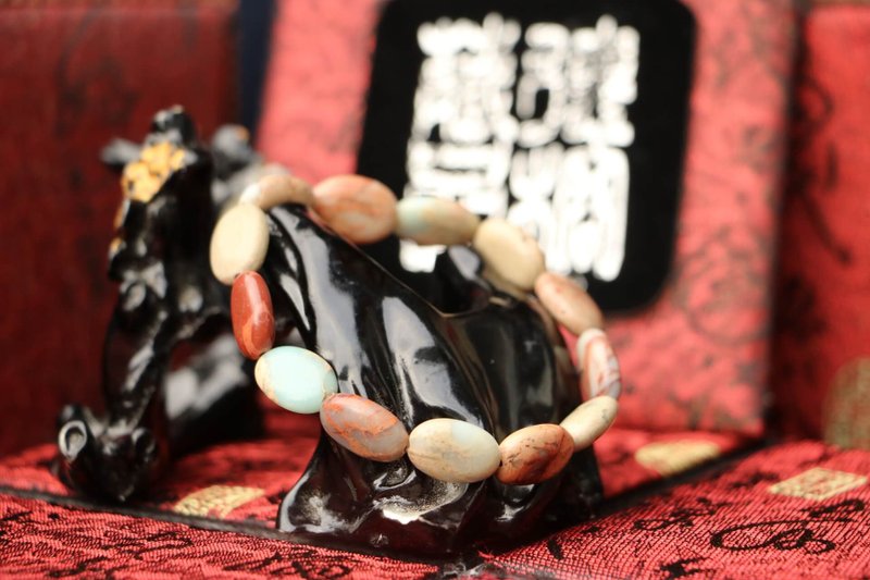 原矿天然寿山石手珠 14x10mm 蛋型款 寿山石手排 手链 手环 饰品 - 手链/手环 - 玉石 