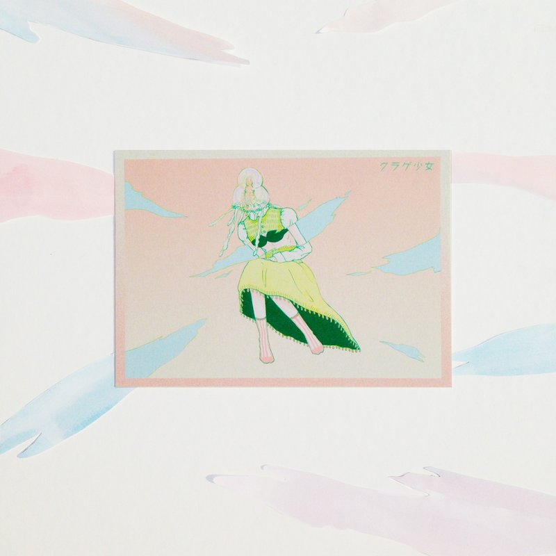 插画明信片-水母少女（二） - 卡片/明信片 - 纸 多色