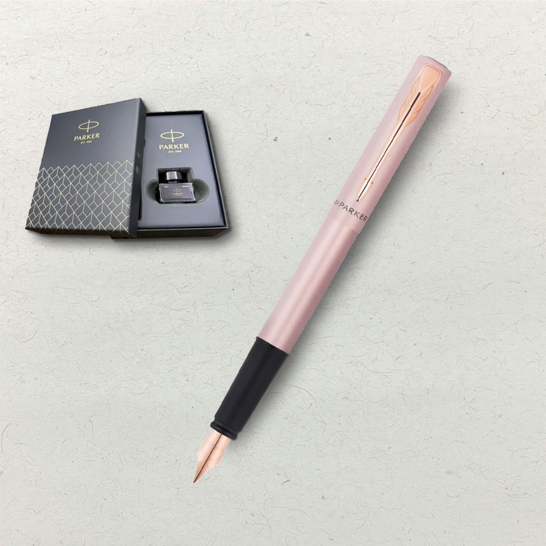 【PARKER】威雅 XL 系列玫瑰金色 (限定) 钢笔 墨水礼盒组 定制化刻字 - 钢笔 - 其他材质 粉红色