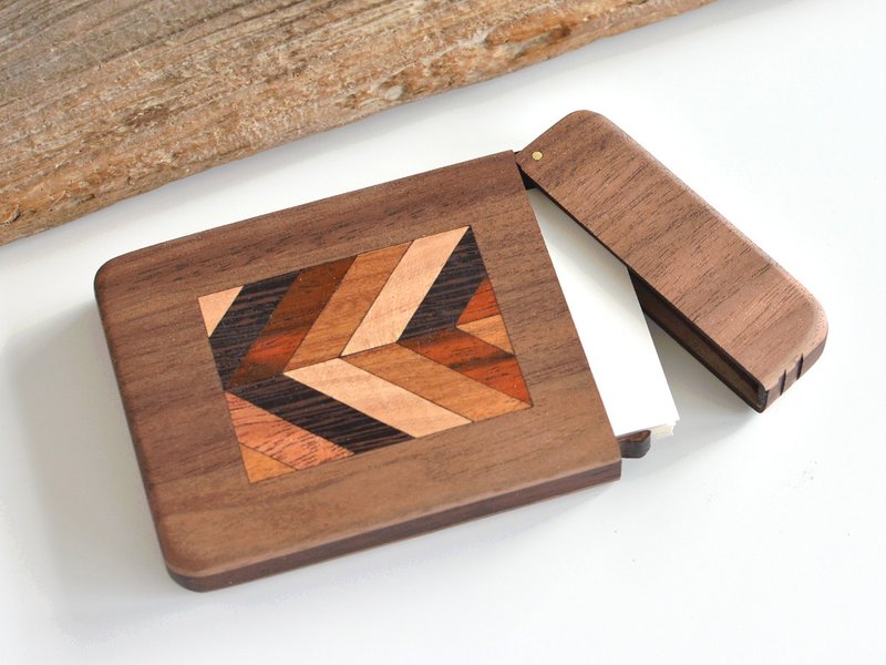 Wooden business card holder [Parquet work] Business Card Case Walnut - 名片夹/名片盒 - 木头 