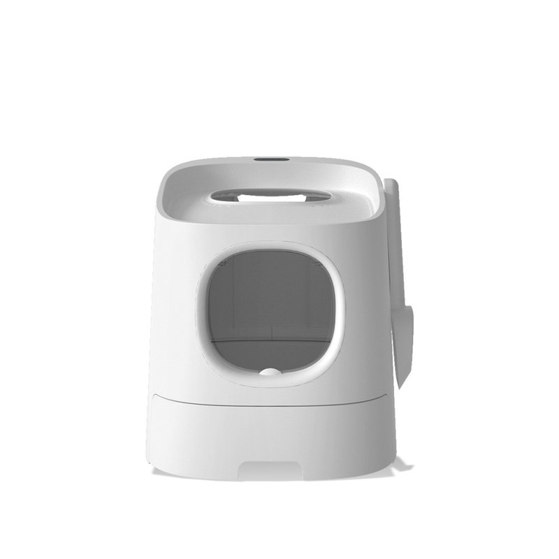 【Homerunpet 霍曼】头等舱全罩式猫砂盆 附赠猫砂铲 - 猫砂/猫砂垫 - 塑料 白色