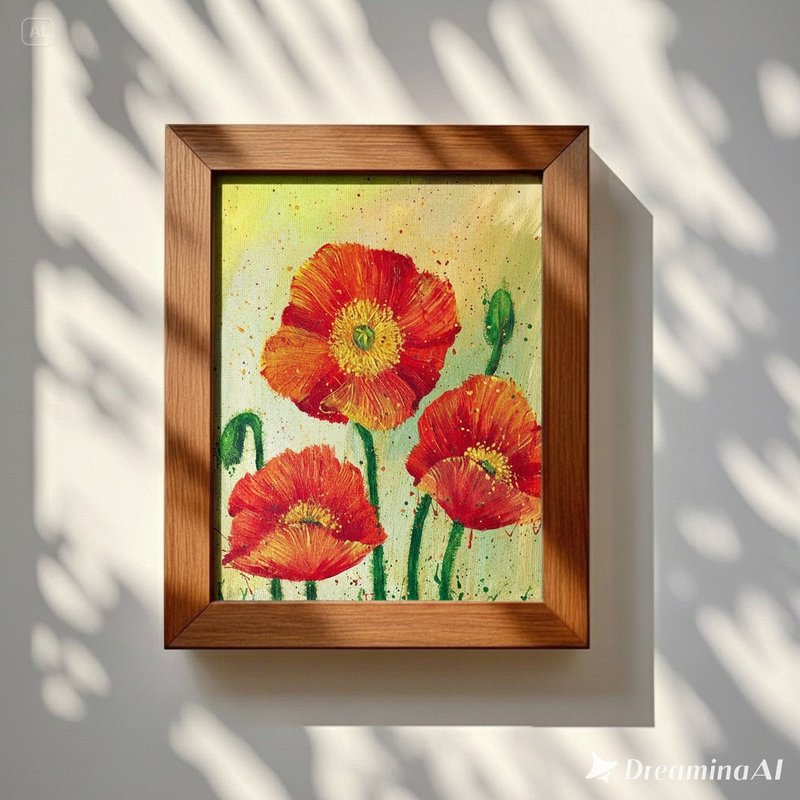 原画作│罂粟花Poppy - 海报/装饰画/版画 - 棉．麻 