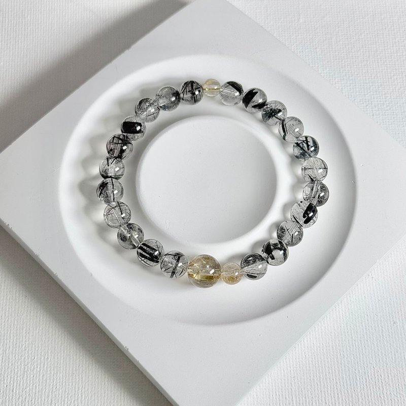 金发晶。黑发晶。设计款 - 手链/手环 - 水晶 黑色