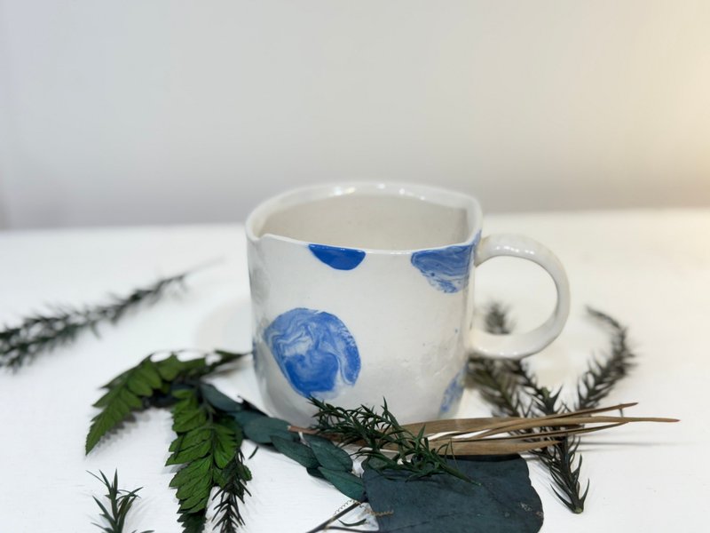 圆点拼色马克杯/咖啡杯/水杯 - 咖啡杯/马克杯 - 陶 