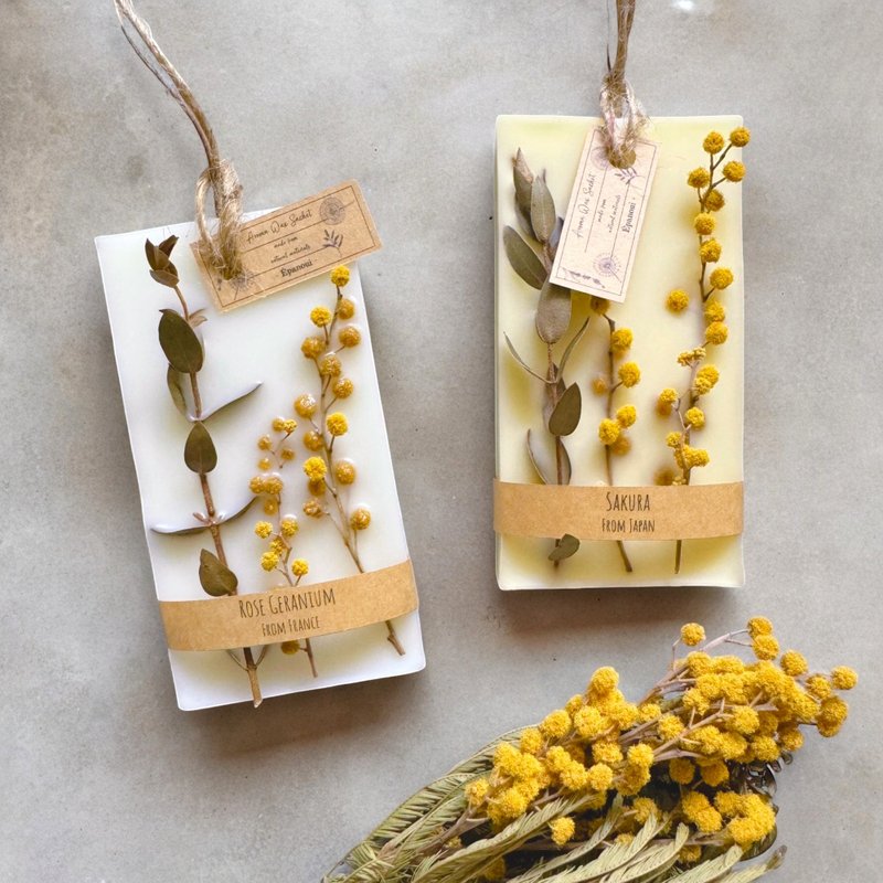 芳香蜡香囊 - 尤加利含羞草 可爱含羞草 简约设计 多种颜色可选 - 香薰/精油/线香 - 蜡 黄色