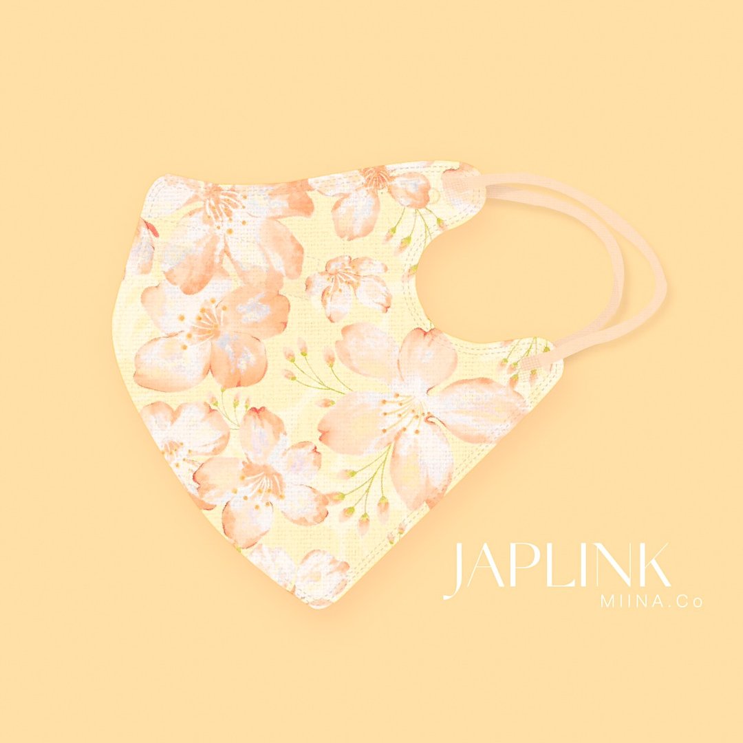【标准】JAPLINK HEPA 高科技水驻极 立体医疗口罩-澄樱飘飘 - 口罩 - 聚酯纤维 黄色
