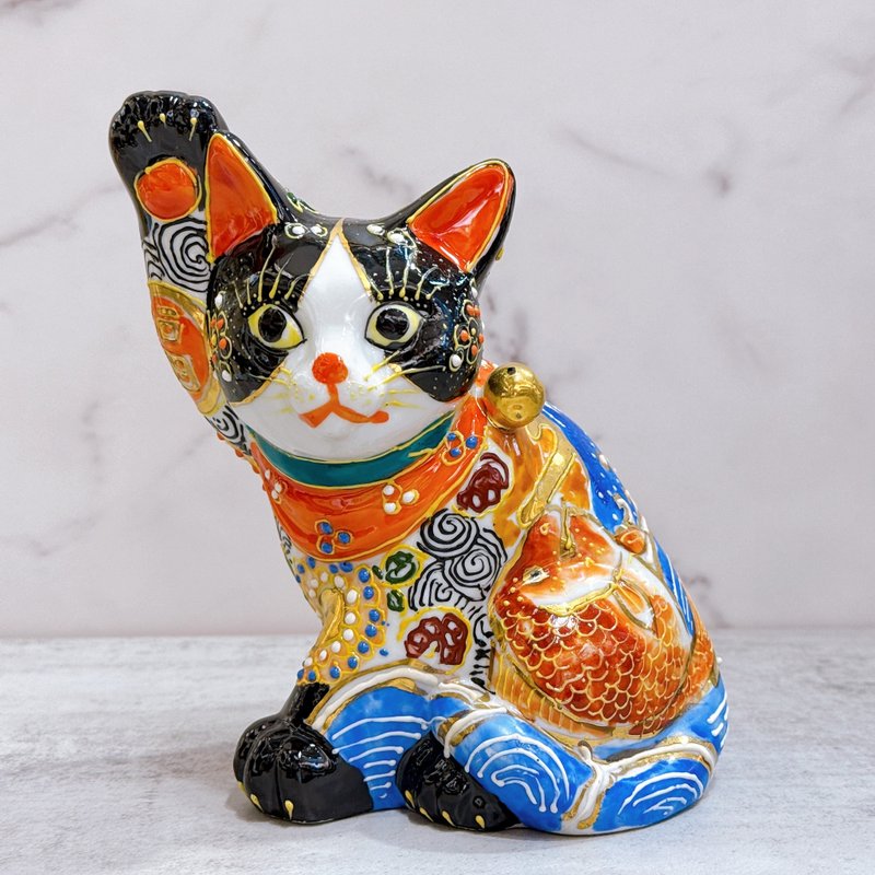 【富鲷瑞彩】日本九谷烧招财猫 | 黑盛富士鲷 - 摆饰 - 瓷 多色