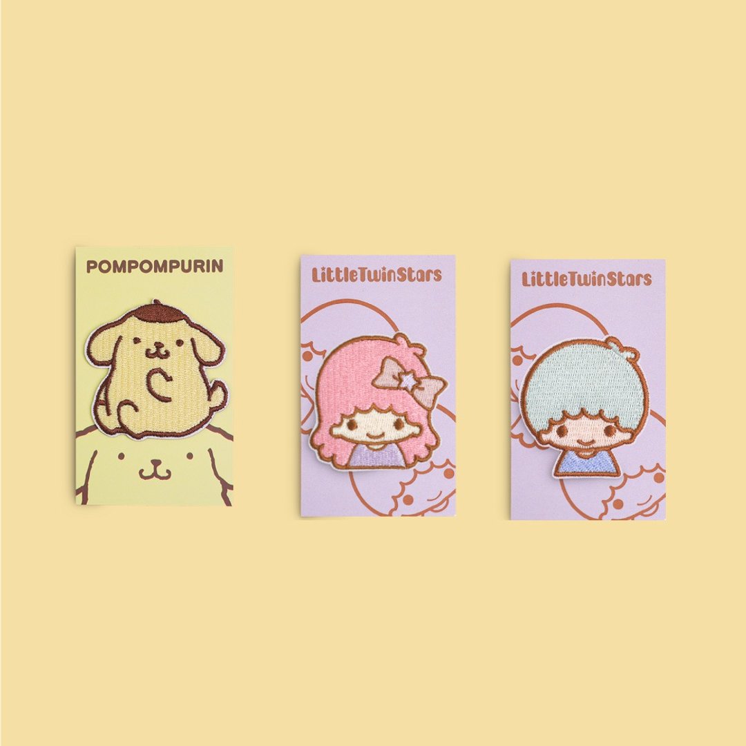 murmur刺绣贴-三丽鸥家族(布丁狗、双星仙子KIKI&LALA)3入组 - 徽章/别针 - 绣线 多色