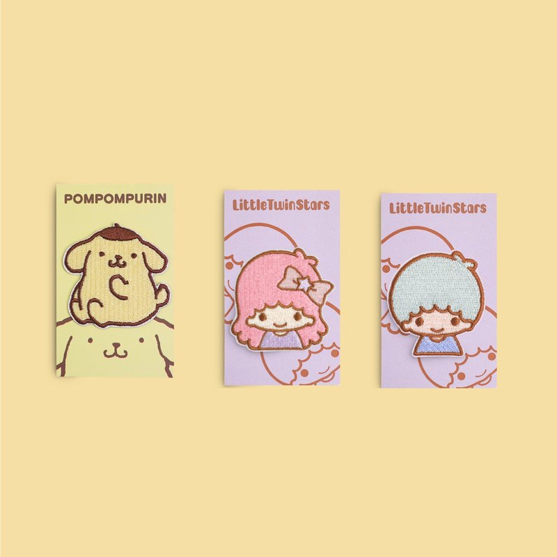 murmur刺绣贴-三丽鸥家族(布丁狗、双星仙子KIKI&LALA)3入组 - 徽章/别针 - 绣线 多色