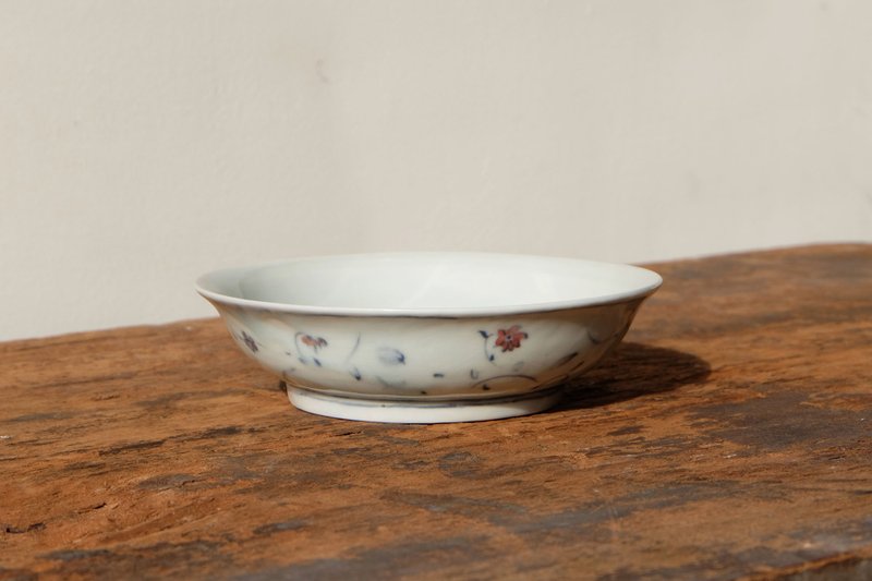 手绘釉下彩白瓷碗 深盘 - 盘子/餐盘/盘架 - 瓷 白色