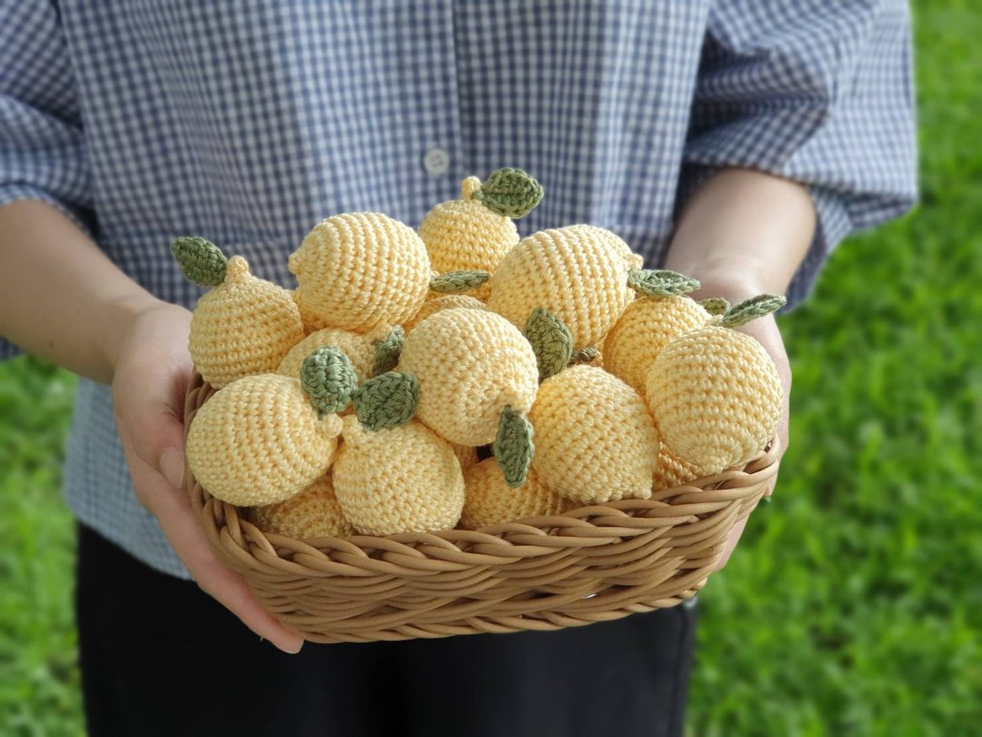 黄柠檬-钥匙圈 / 吊饰 - 钥匙链/钥匙包 - 棉 黄色