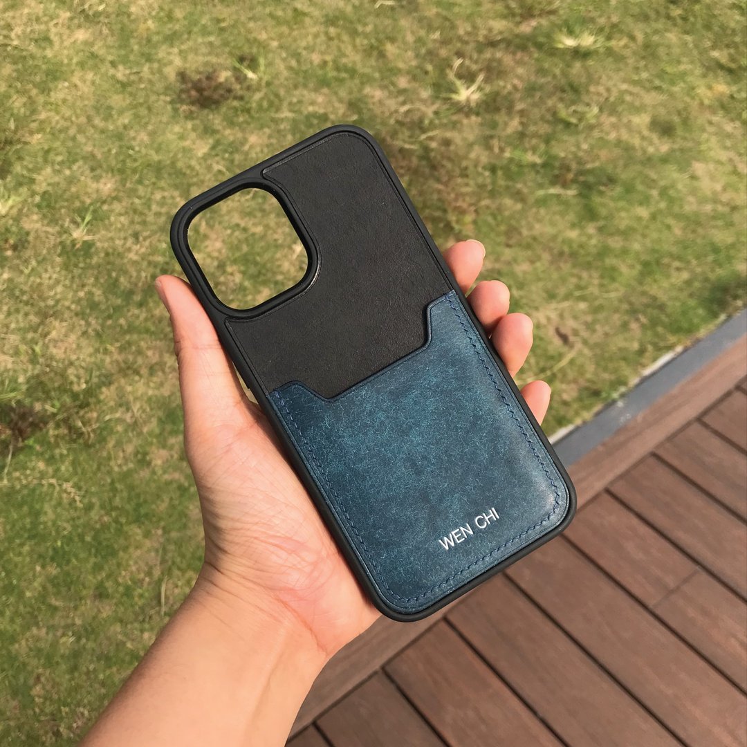 【iPhone 咭位手机壳】黑色磨砂牛皮/防摔全包覆/悠游卡套 - 手机壳/手机套 - 真皮 黑色
