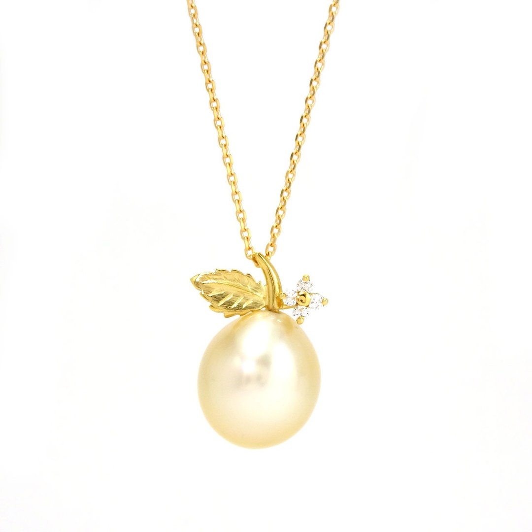 South sea pearl Pendant Diamond 18K Yellow gold - 项链 - 珍珠 